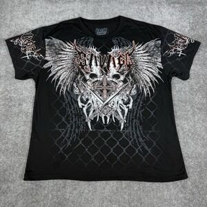 Fresh Laundry T-Shirt Men's 2XL Black Short Sleeve Skull Swords Savage